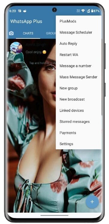 Blue WhatsApp Homescreen Wallpaper